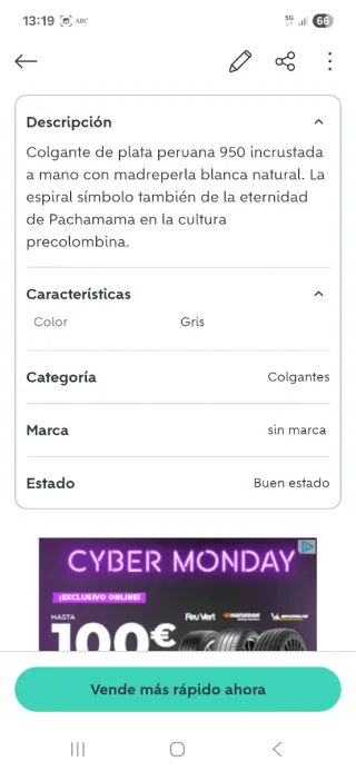 Colgante Plata y Nácar