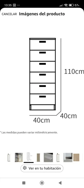 Sinfonier Cómoda mueble 6 Cajones Bealife
