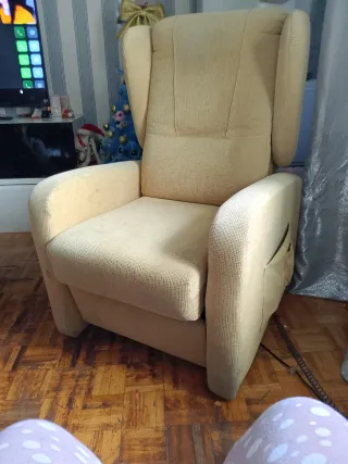 Sillón reclinable tela beige