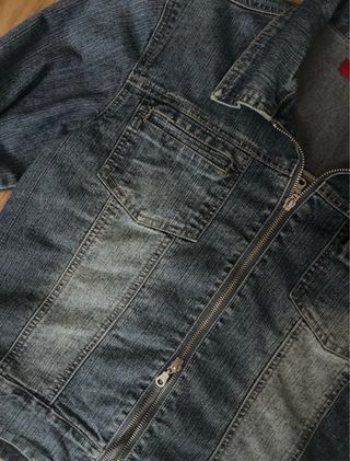 Cazadora vaquera doble cremallera