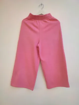 Pantalón recto ancho Zara rosa
