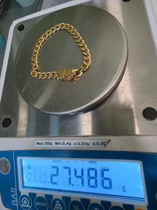 Pulsera oro primera ley eslabones cubanos