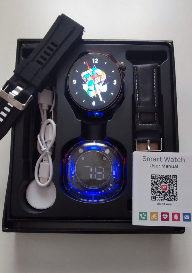 Smartwatch D21 + 2 correas + auriculares