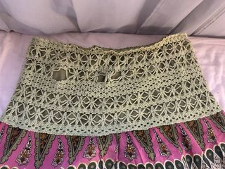 Falda boho verde y rosa talla única