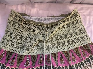 Falda boho verde y rosa talla única