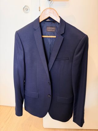 Americana Zara Man Talla 38 Azul Marino