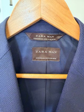 Americana Zara Man Talla 38 Azul Marino