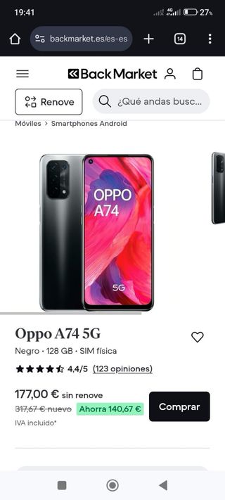 Oppo A74 5G Telefono Mobile