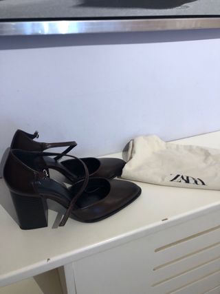 Merceditas Zara Marrón Talla 38