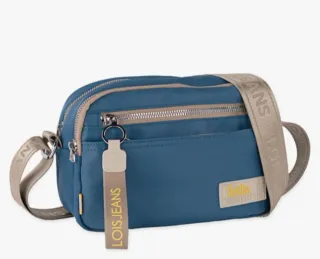 Bolso Lois Azul y Beige