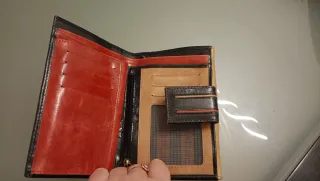 Monedero piel mujer negro y marrón