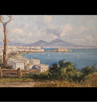 Óleo Vista de Nápoles S.XIX