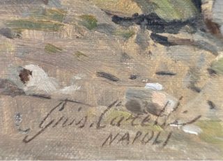 Óleo Vista de Nápoles S.XIX