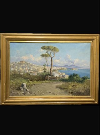 Óleo Vista de Nápoles S.XIX