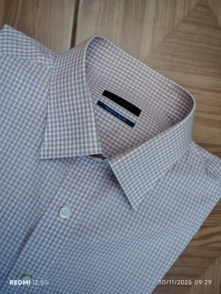 Camisa  cuadros rojo y blanco, no necesita plancha