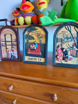 8 Cuadros rústicos motivos medievales.