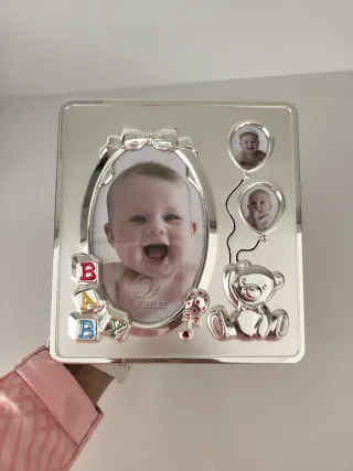 Marco de fotos de plata para bebé