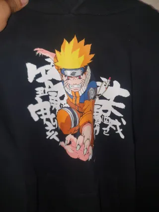 Sudadera Naruto Anime Negra Naranja
