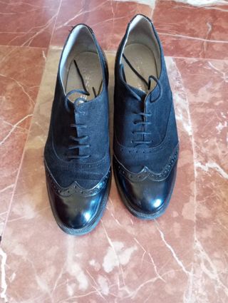 Zapatos Oxford Negros Mujer