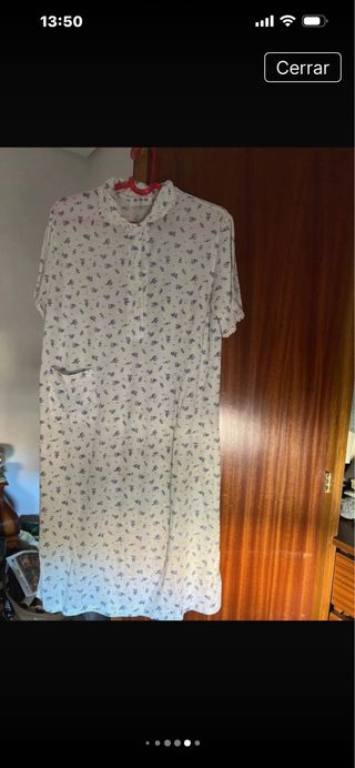 Camisón flores azul y blanco