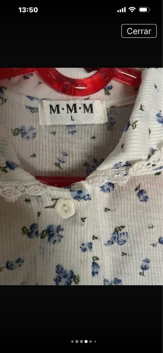 Camisón flores azul y blanco