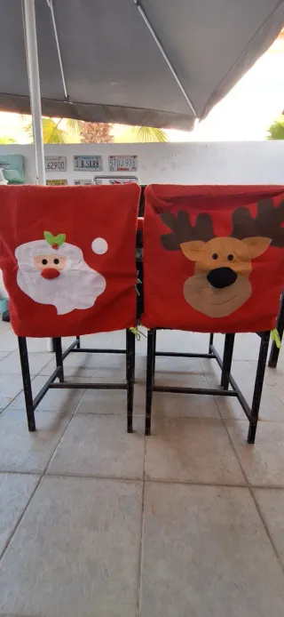 5 Fundas Silla Navidad Santa y Reno