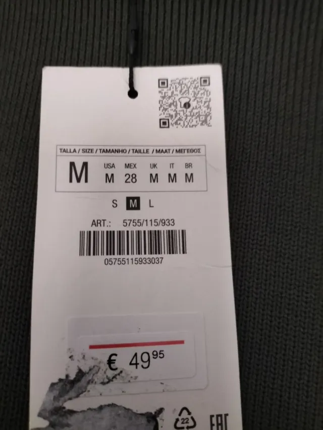 Vestido Zara corto pedrería verde M