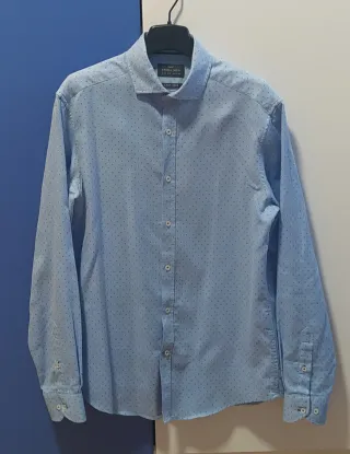 Camisa Sfera Men azul con microestampado