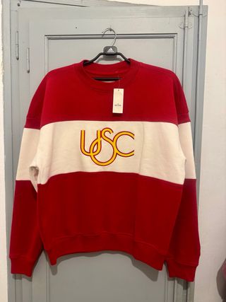 Sudadera Hollister USC Roja y Blanca Nueva