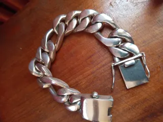 Pulsera Plata Ley Gruesa