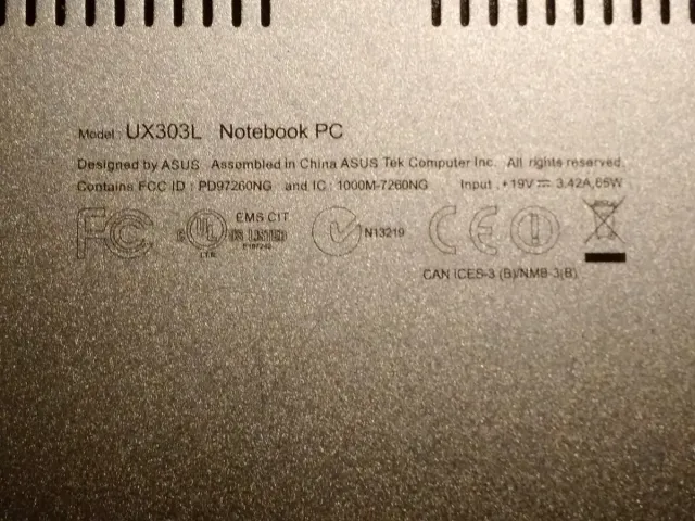 Asus Zenbook UX303L Plata