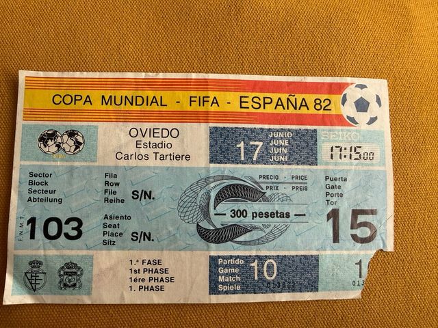 Entrada Mundial España 82 Oviedo