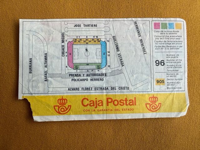 Entrada Mundial España 82 Oviedo