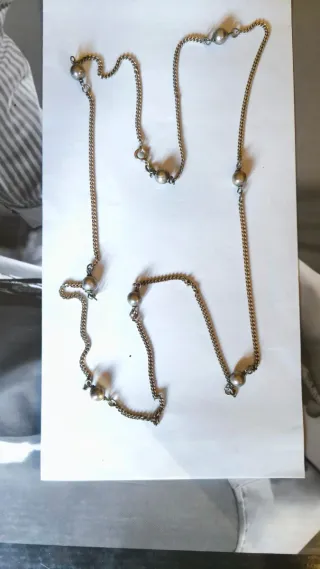 Collana catena con perle