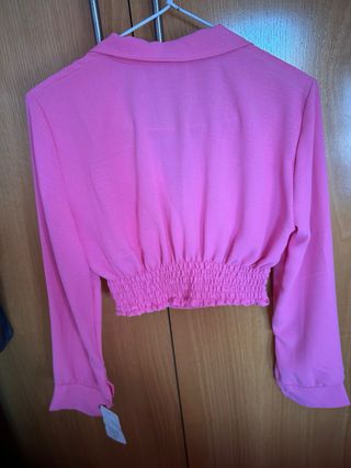 Blusa rosa manga larga