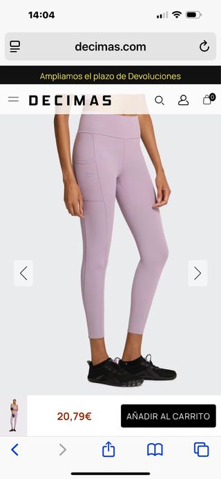 Mallas deportivas mujer Decimas moradas