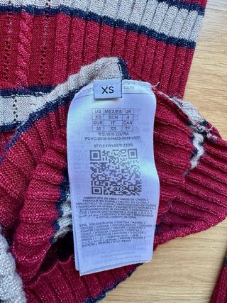 Camiseta Guess Rayas Roja y Blanca