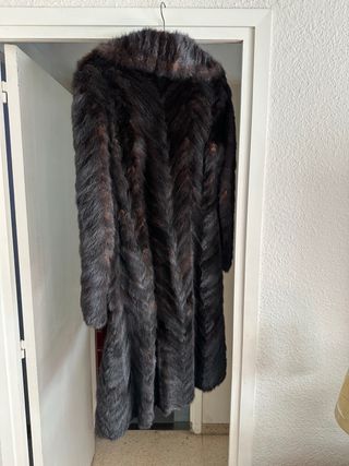 Abrigo Piel Zorro Canadá Negro Marrón