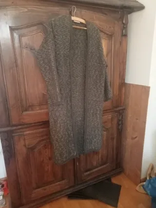 Chaqueta larga Mango verde/plata