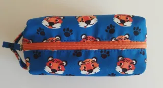 Neceser infantil azul con tigres
