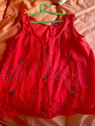 Camiseta sin mangas con lentejuelas