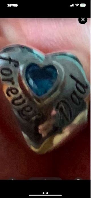 Chari plata corazón azul forever dad