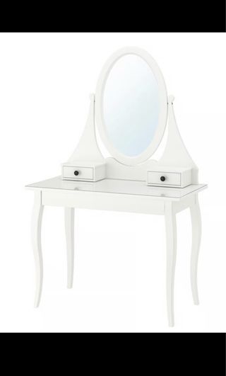 Tocador Ikea Hemnes Blanco con Espejo Ovalado