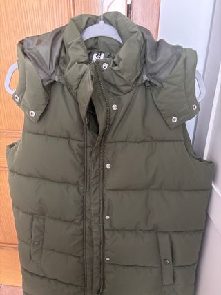 Chaleco largo acolchado verde mujer