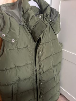 Chaleco largo acolchado verde mujer