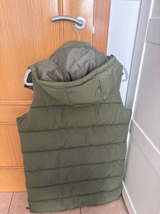 Chaleco largo acolchado verde mujer