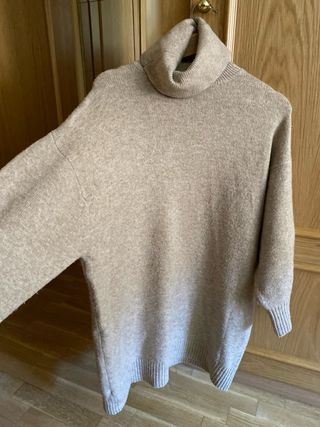 Vestido Mango Oversize XS Lana Beige