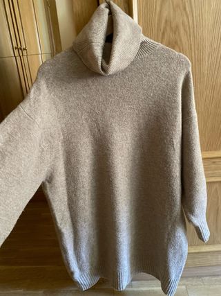 Vestido Mango Oversize XS Lana Beige