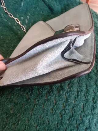 Bolso Mango celeste piel bovina