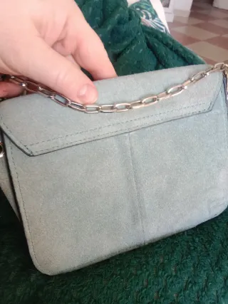 Bolso Mango celeste piel bovina